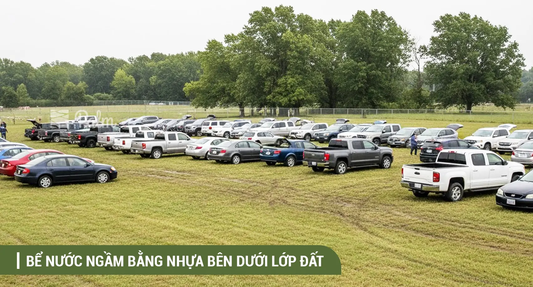 Tích hợp bể nước ngầm bể dưới bãi đậu xe sinh thái